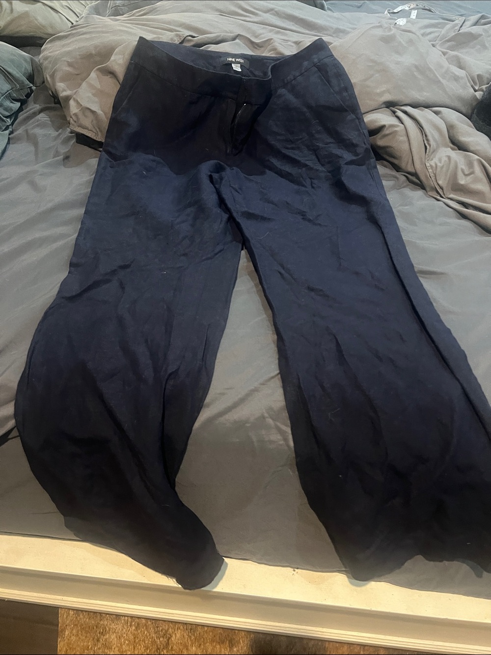 Nine West Navy Wide-Leg Pants